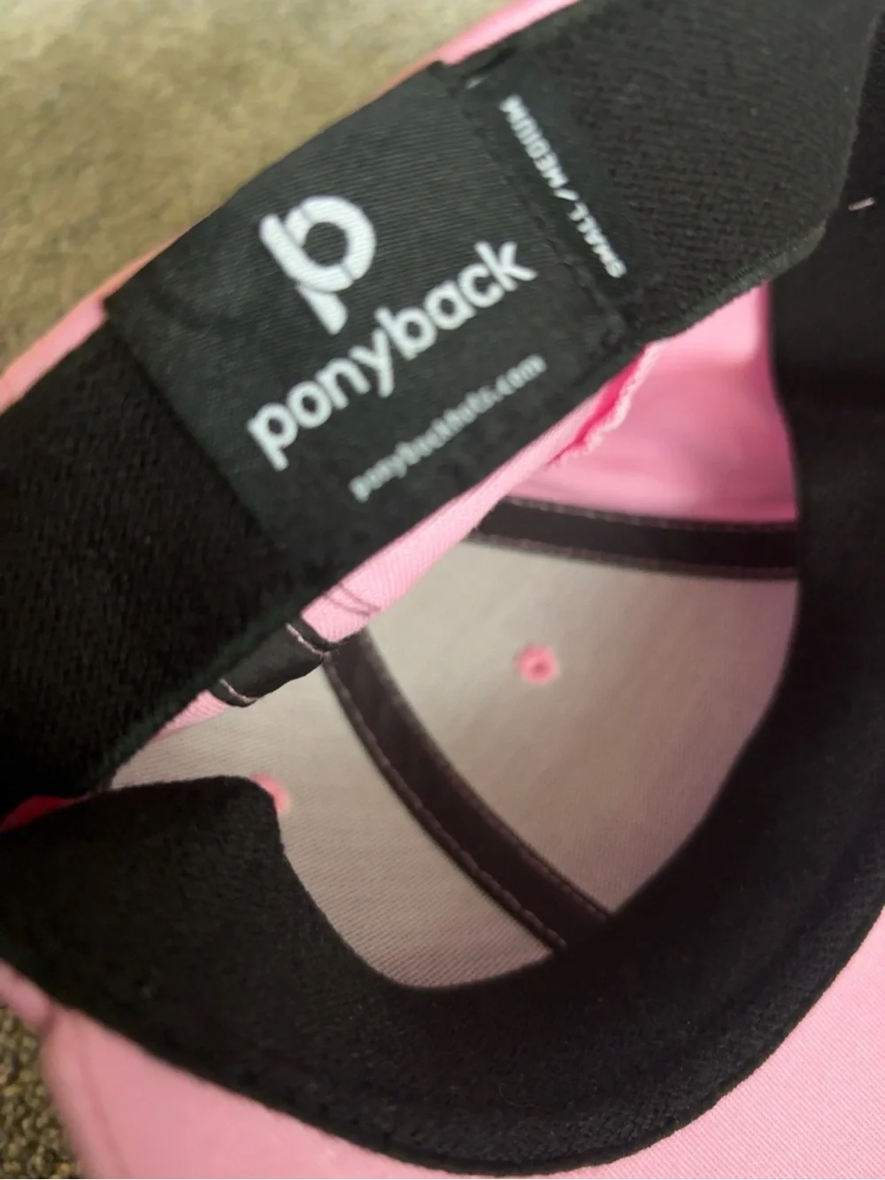Ponyback Pink Performance Baseball Cap Hat One Size Adjustable NWT